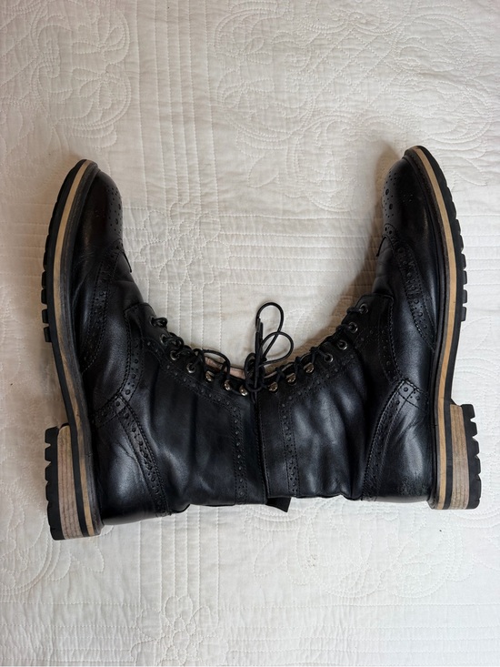 1901 Aberdeen Men’s Black Wingtip Leather Boots Sz 11 Baroque Leather Clean main image 8